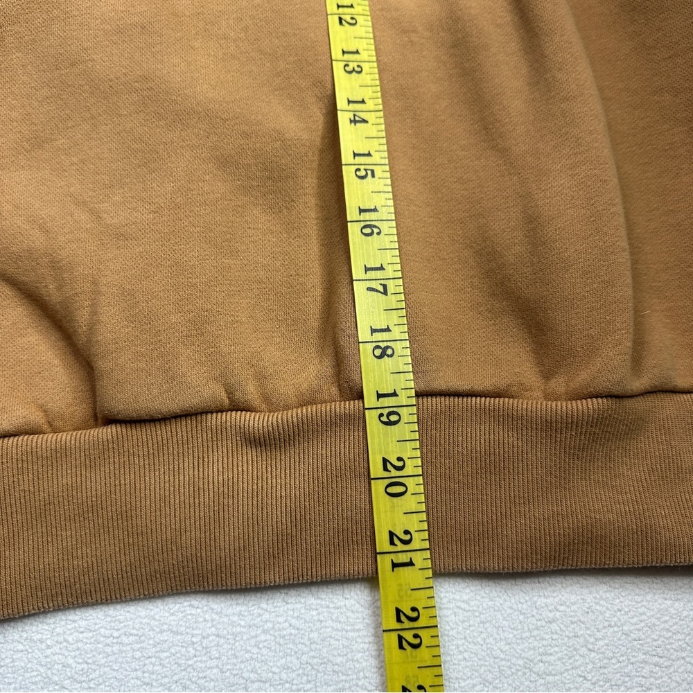 Abercrombie & Fitch Soft AF Cropped Quarter Zip Pullover Sweater - Camel Tan - Picture 9 of 9